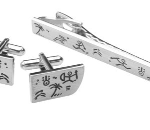 Tahiti cufflink and tie clips set