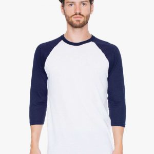 UNISEX POLY-COTTON 3/4 SLEEVE RAGLAN T-SHIRT
