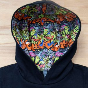 UNISEX KIDS CONTRAST PATTERNED HOODED SWEATSHIRT