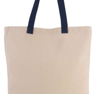 SHOPPER BAG WITH GUSSET AND CONTRAST COLOUR HANDLE