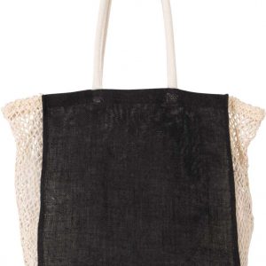 SHOPPING BAG WITH MESH GUSSET