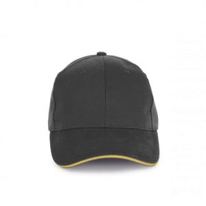 CAP IN ORGANIC COTTON WITH CONTRASTING SANDWICH PEAK - 6 PANELS