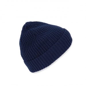 KNITTED BEANIE WITH RECYCLED YARN
