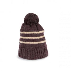 KNITTED STRIPED BEANIE IN RECYCLED YARN
