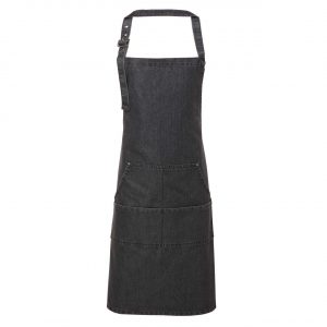 JEANS STITCH DENIM BIB APRON