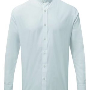 BANDED COLLAR 'GRANDAD' LONG SLEEVE SHIRT