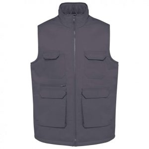 UNISEX PADDED MULTI-POCKET POLYCOTTON VEST